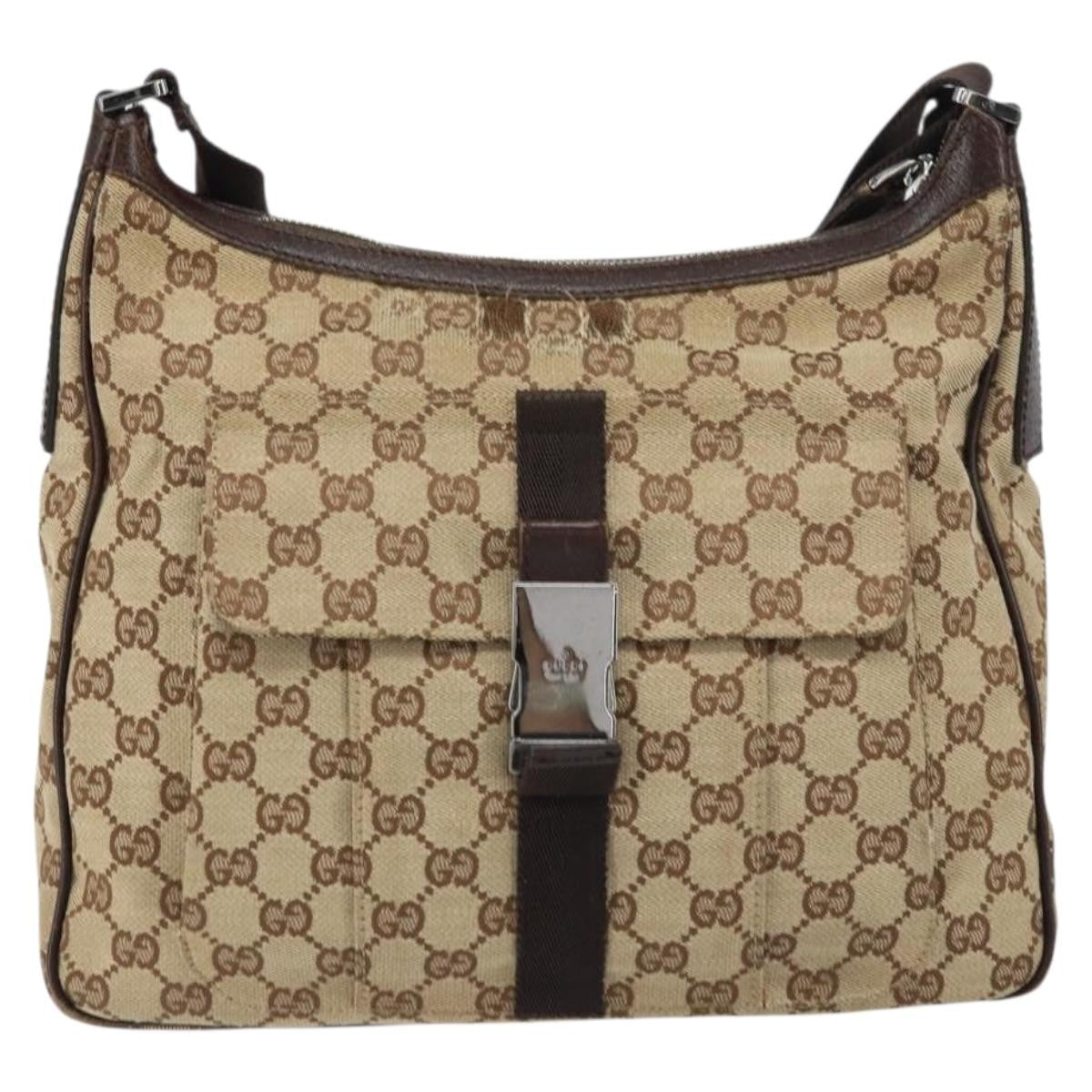 Gucci Gg Canvas Bag Canvas Beige Canvas Shoulder Bag Bag (Pre-Loved)