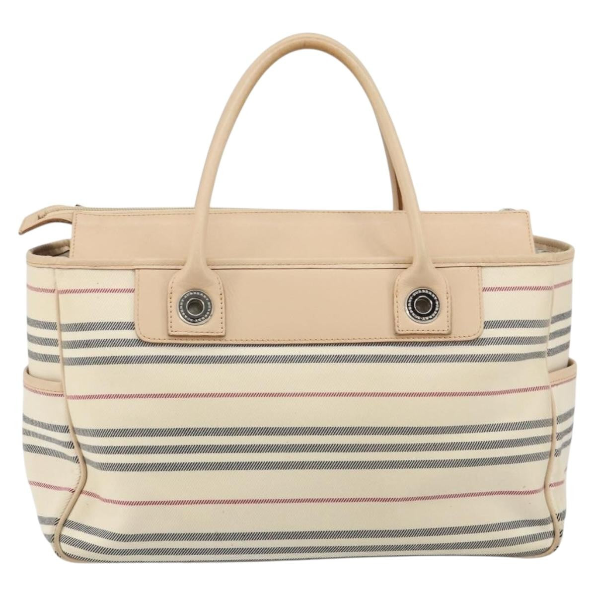 Burberry Nova Check Tote Canvas And Leather Beige Canvas Tote Bag Bag (Pre-Loved)