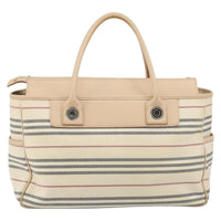 Burberry Nova Check Tote Canvas And Leather Beige Canvas Tote Bag Bag (Pre-Loved)