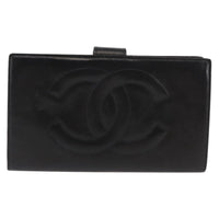 Chanel Timeless Cc French Wallet Leather Black Leather Wallets Accessory (Pre-Loved)