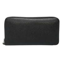 Hermes Azap Zip Around Wallet Silk'in Epsom Black Leather Wallets Accessory (Authentic Pre-Loved)