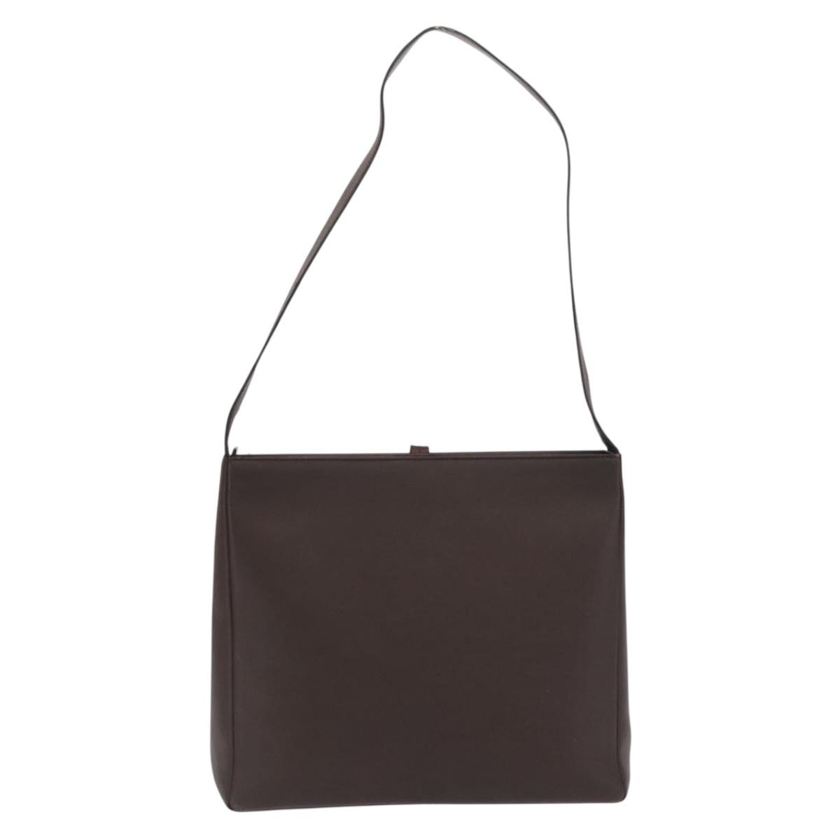 Salvatore Ferragamo Gancini Shoulder Bag Leather Brown Leather Shoulder Bag Bag (Pre-Loved)
