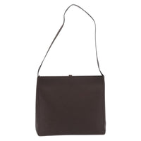 Salvatore Ferragamo Gancini Shoulder Bag Leather Brown Leather Shoulder Bag Bag (Pre-Loved)