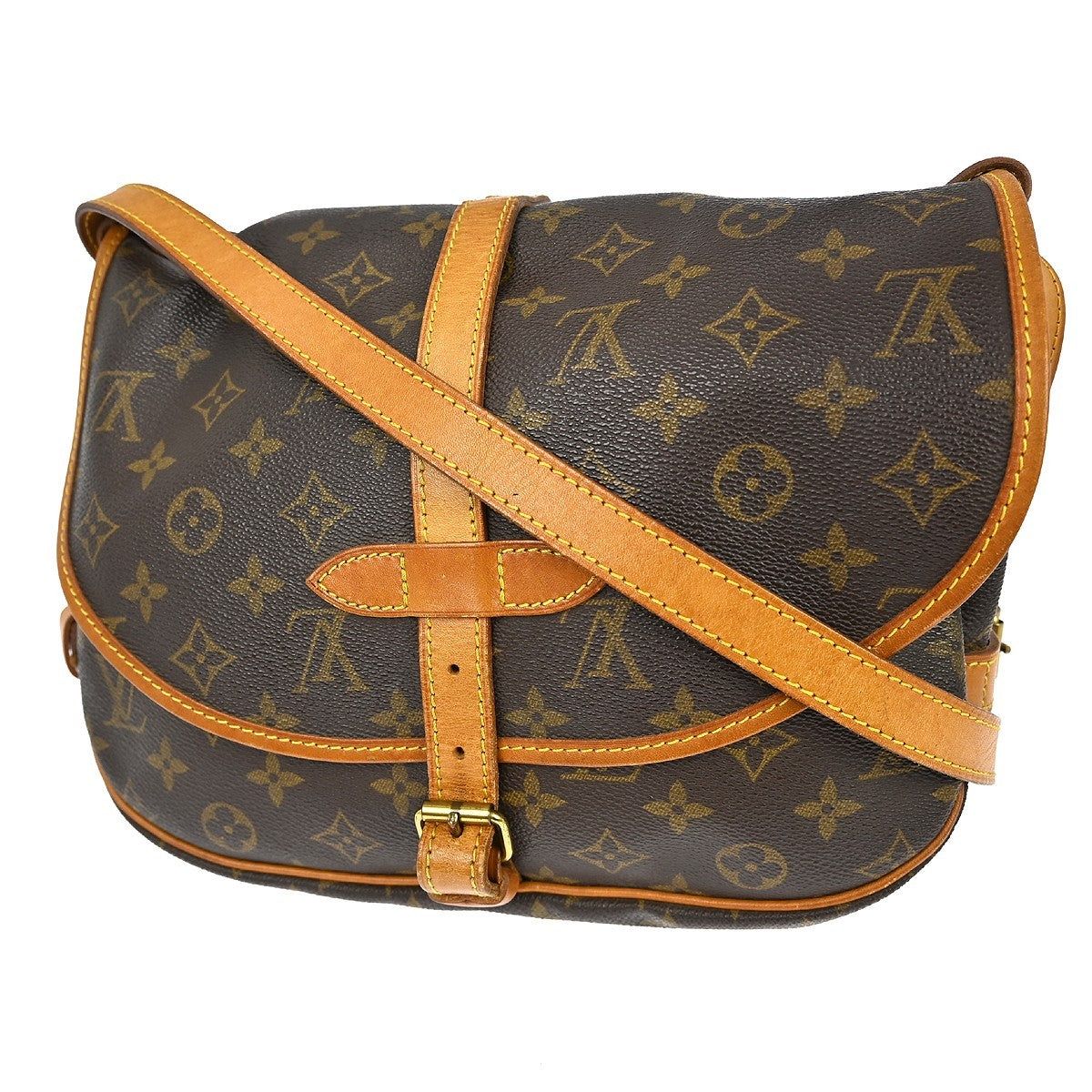 Louis Vuitton Louis Vuitton Saumur Handbag Monogram Canvas Brown Canvas Shoulder Bag Bag (Pre-Loved)