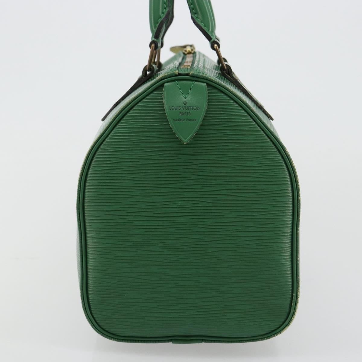 Louis Vuitton Speedy Handbag Epi Leather Green Leather Handbag