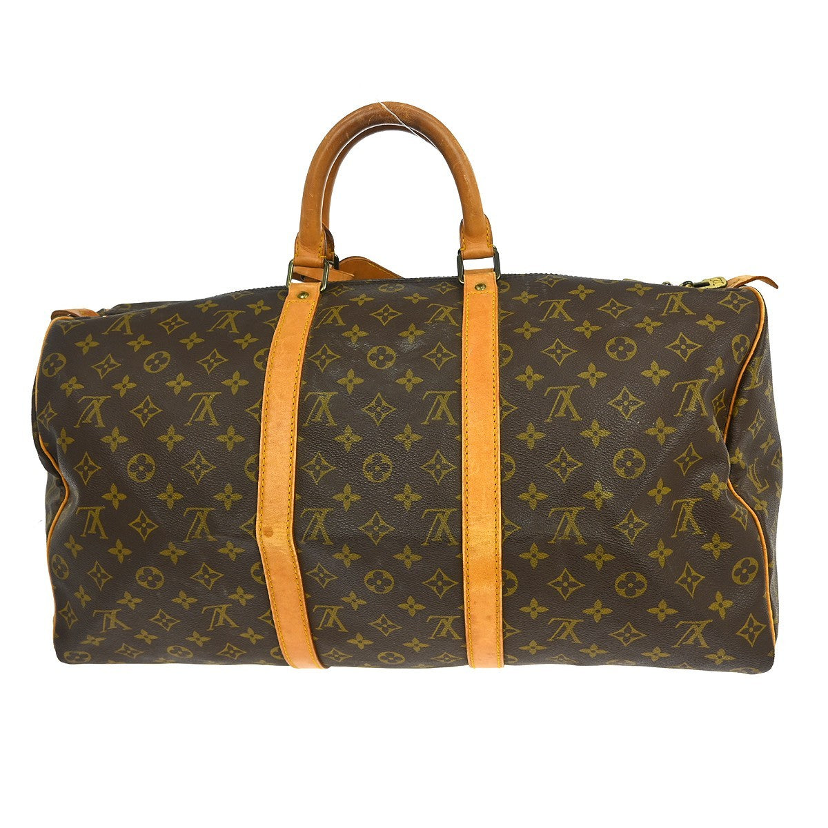 Louis Vuitton Keepall Bag Monogram Canvas Brown Canvas Travel Bag Bag (Authentic Pre-Loved)