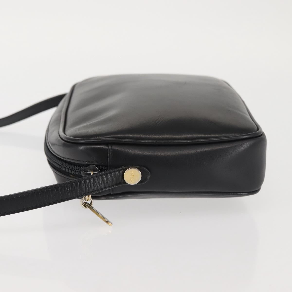Salvatore Ferragamo Vala Shoulder Bag Leather Black Leather Shoulder Bag Bag (Authentic Pre-Loved)