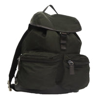 Prada Prada Double Front Pocket Backpack Tessuto Khaki Nylon Backpack Bag (Pre-Loved)