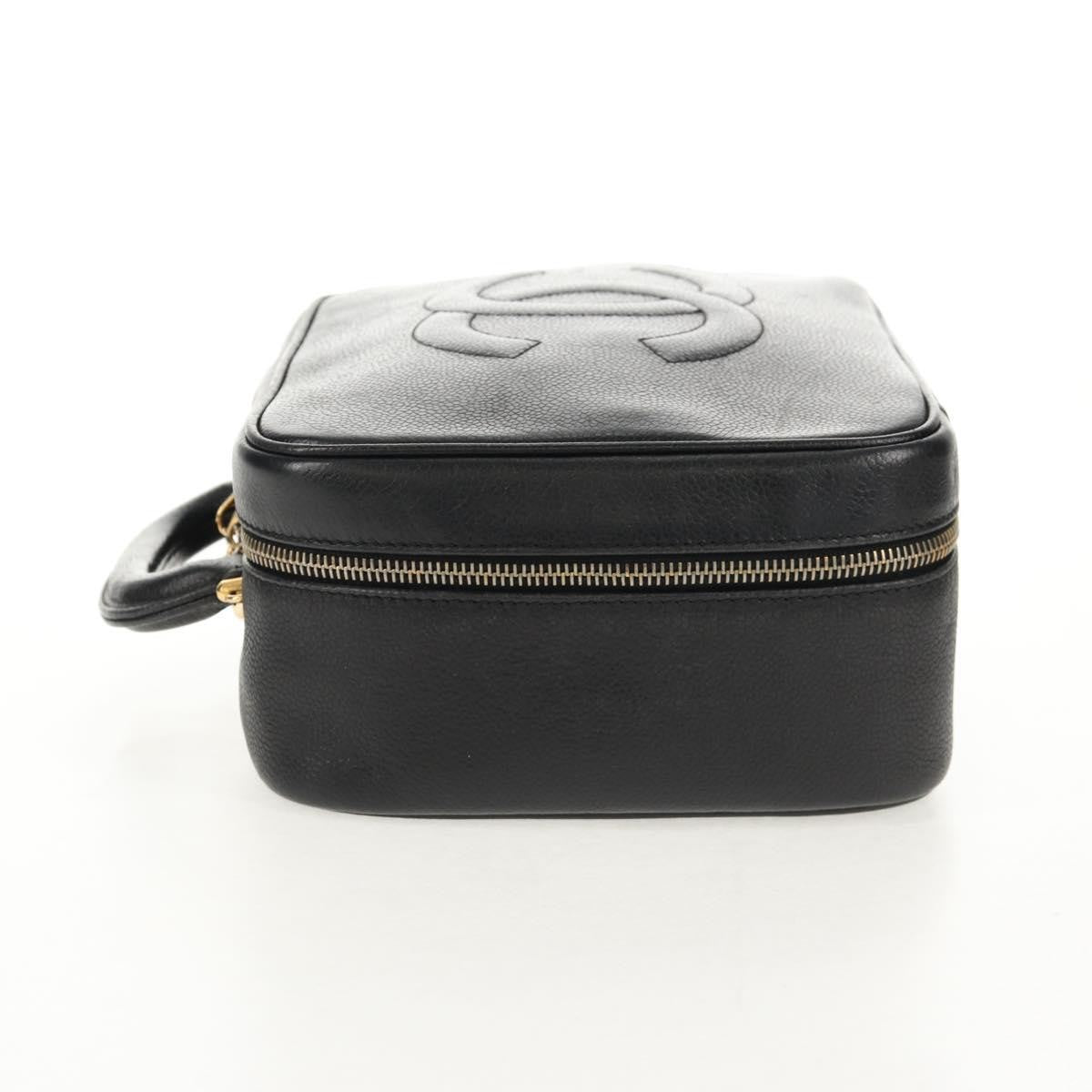 Chanel Chanel Vintage Timeless Zip Around Vanity Case Caviar Black Leather Clutche & Pouche Bag (Pre-Loved)