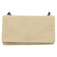 Prada Flap Shoulder Bag Leather Beige Leather Shoulder Bag Bag (Authentic Pre-Loved)
