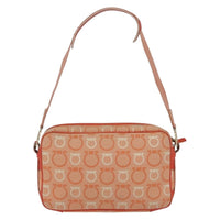 Salvatore Ferragamo Gancini Shoulder Bag Canvas Orange Canvas Shoulder Bag Bag (Pre-Loved)