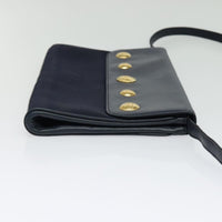 Burberry Flap Shoulder Bag Canvas Navy Canvas Shoulder Bag Bag (Authentic Pre-Loved)