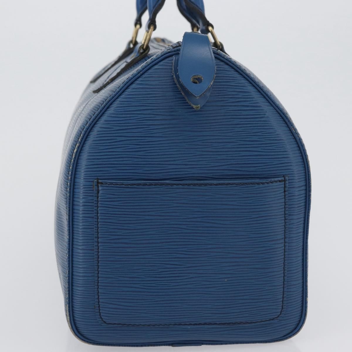 Louis Vuitton Speedy Handbag Epi Leather Blue Leather Handbag (Authentic Pre-Loved)