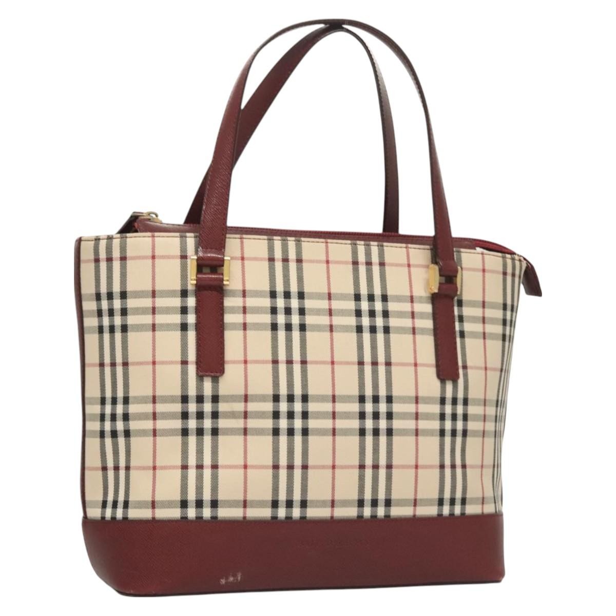 Burberry Nova Check Handbag Nova Check Canvas And Leather Beige Canvas Handbag (Authentic Pre-Loved)