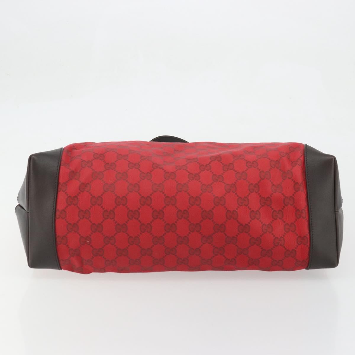 Gucci Gucci Original Zip Tote Gg Canvas With Leather Red Canvas Tote Bag Bag (Pre-Loved)