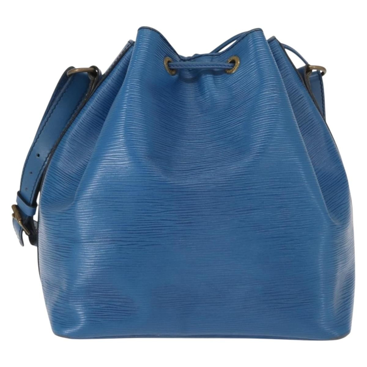 Louis Vuitton Petit Noe Handbag Epi Leather Blue Leather Shoulder Bag Bag (Authentic Pre-Loved)