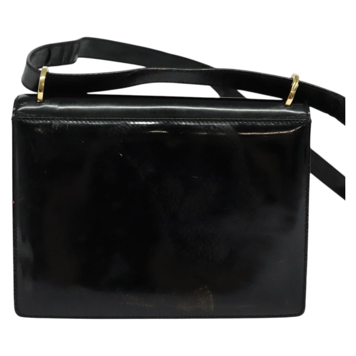 Salvatore Ferragamo Gancini Shoulder Bag Leather Black Leather Shoulder Bag Bag (Authentic Pre-Loved)