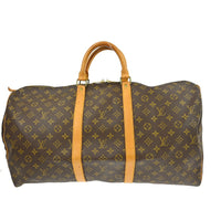 Louis Vuitton Keepall Bag Monogram Canvas Brown Canvas Travel Bag Bag (Authentic Pre-Loved)