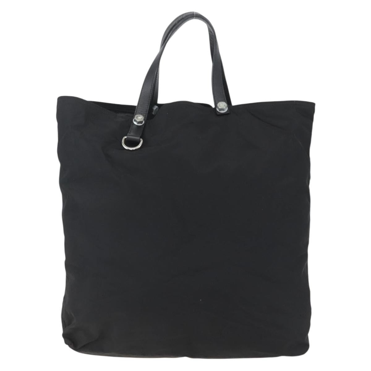 Prada Vintage Tote Tessuto Black Nylon Tote Bag Bag (Authentic Pre-Loved)