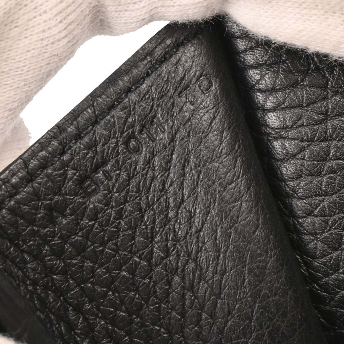 Hermes Halzan Bag Clemence Black Leather Tote Bag Bag (Authentic Pre-Loved)