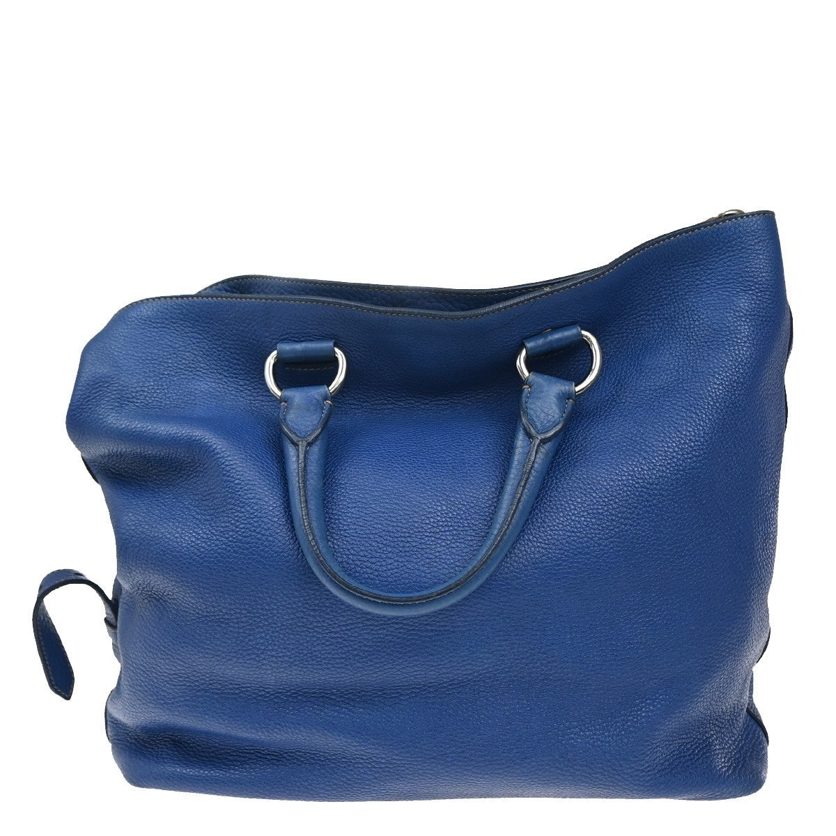 Prada Vintage Tote Leather Blue Leather Tote Bag Bag (Pre-Loved)