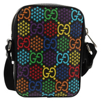 Gucci Front Zip Messenger Bag Psychedelic Print Gg Coated Canvas Multicolour Canvas Shoulder Bag Bag (Authentic Pre-Loved)