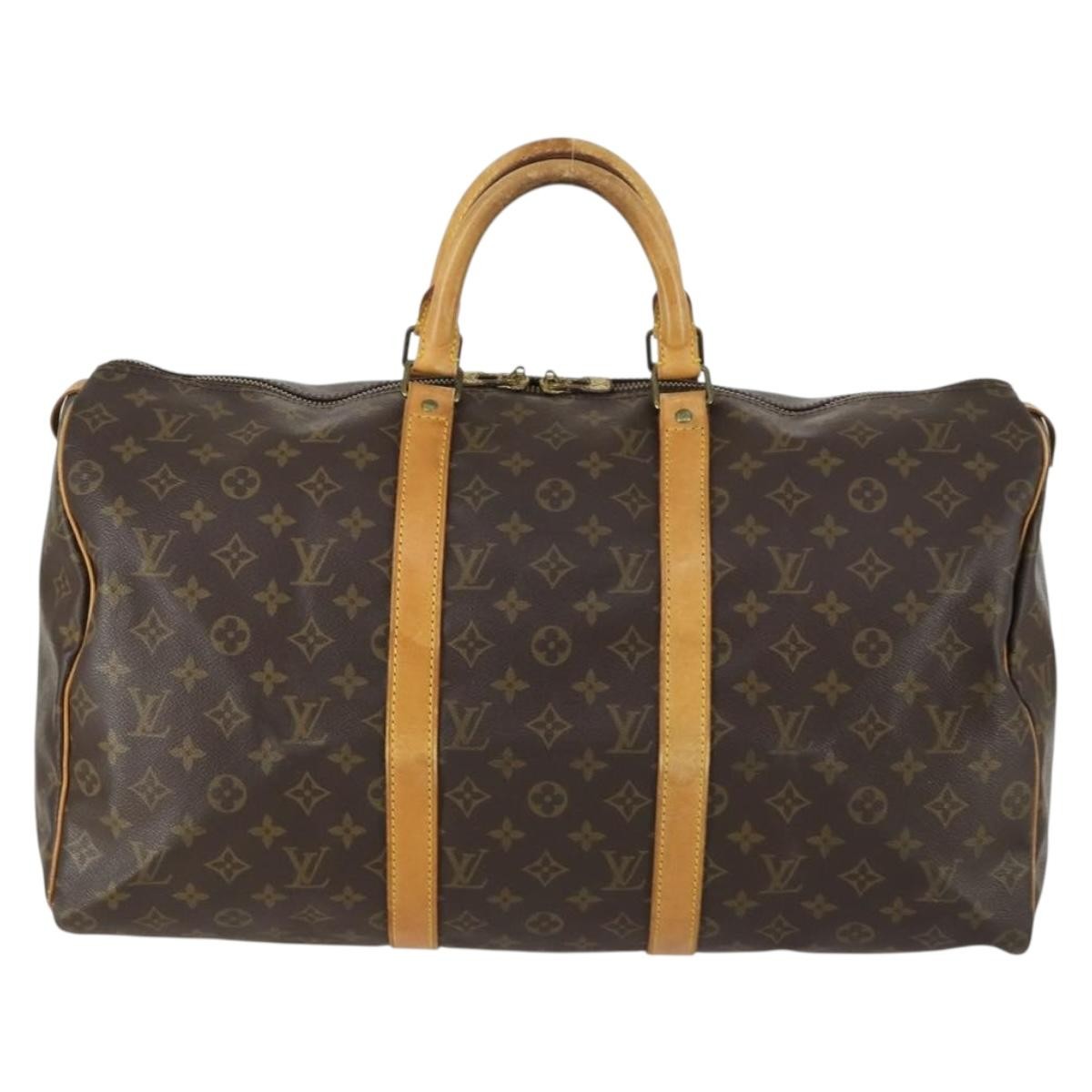 Louis Vuitton Keepall Bag Monogram Canvas Brown Canvas Travel Bag Bag (Pre-Loved)
