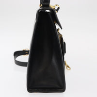 Salvatore Ferragamo Vintage Vara Bow Top Handle Bag Leather Black Leather Shoulder Bag Bag (Pre-Loved)