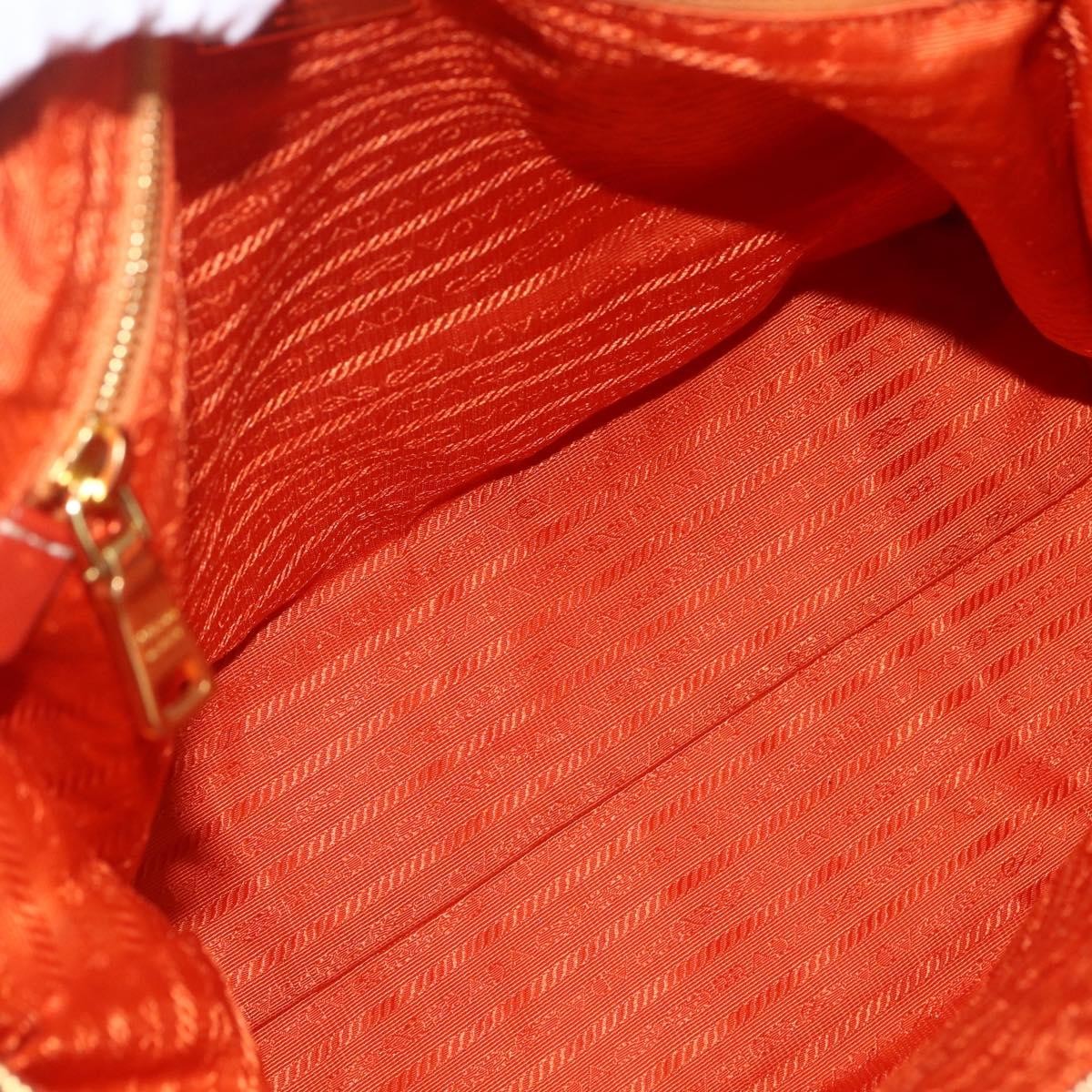 Prada Convertible Flap Tote Tessuto And Saffiano Leather Orange Nylon Tote Bag Bag (Authentic Pre-Loved)