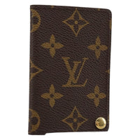 Louis Vuitton Porte Cartes Pression Card Case Monogram Canvas Brown Canvas Card Holders Accessory (Authentic Pre-Loved)
