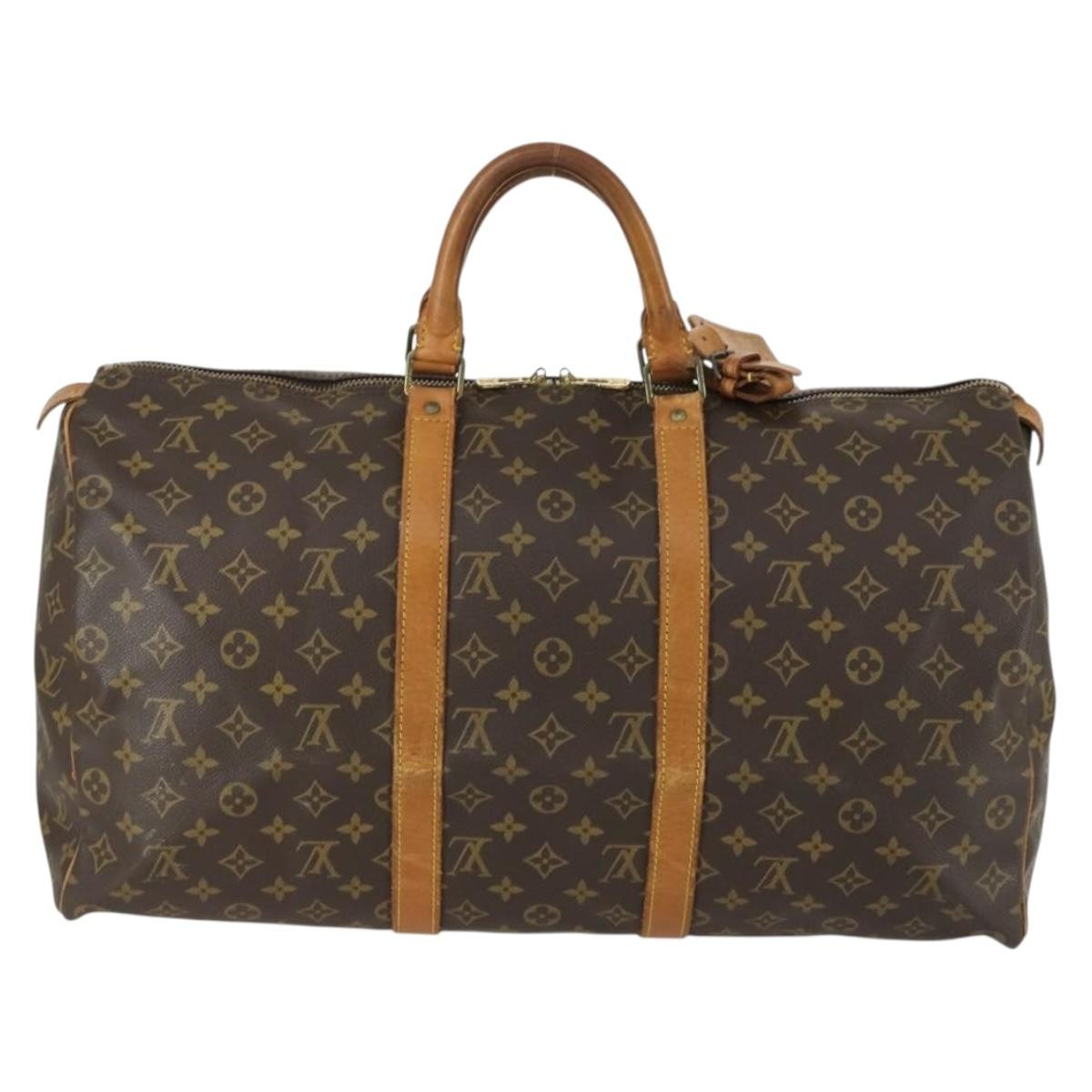 Louis Vuitton Keepall Bag Monogram Canvas Brown Canvas Travel Bag Bag (Authentic Pre-Loved)