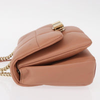 Salvatore Ferragamo Vara Soft Flap Bag Quilted Leather Pink Leather Shoulder Bag Bag (Authentic Pre-Loved)