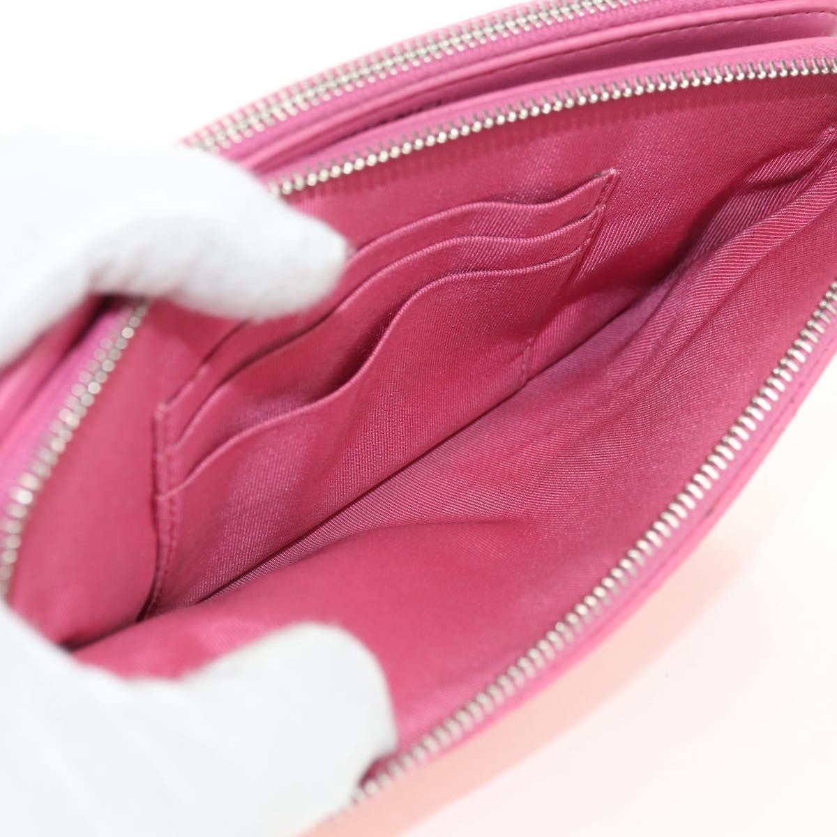 Chanel Double Zip Clutch With Chain Quilted Lambskin Pink Leather Shoulder Bag Bag (Authentic Pre-Loved)
