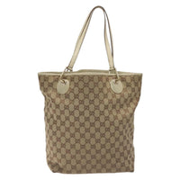 Gucci Gg Canvas Bag Canvas Beige Canvas Tote Bag Bag (Pre-Loved)