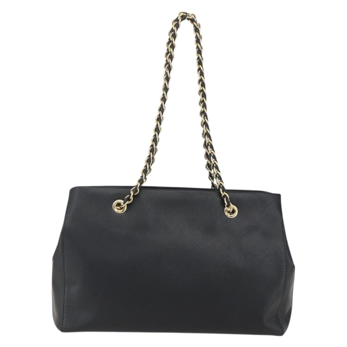 Salvatore Ferragamo Vala Chain Shoulder Bag Leather Black Leather Shoulder Bag Bag (Authentic Pre-Loved)