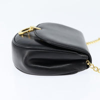 Salvatore Ferragamo Gancini Chain Shoulder Bag Leather Black Leather Shoulder Bag Bag (Authentic Pre-Loved)