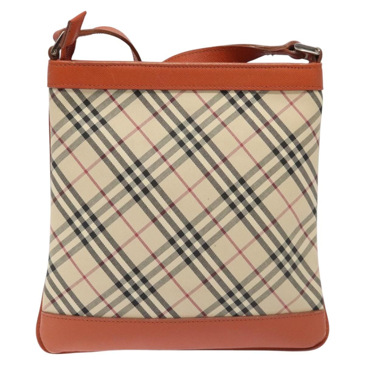 Burberry Nova Check Shoulder Bag Canvas And Leather Beige Canvas Shoulder Bag Bag (Authentic Pre-Loved)