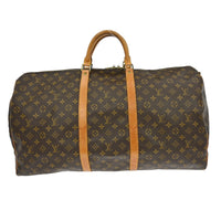 Louis Vuitton Keepall Bandouliere Bag Monogram Canvas Brown Canvas Travel Bag Bag (Pre-Loved)