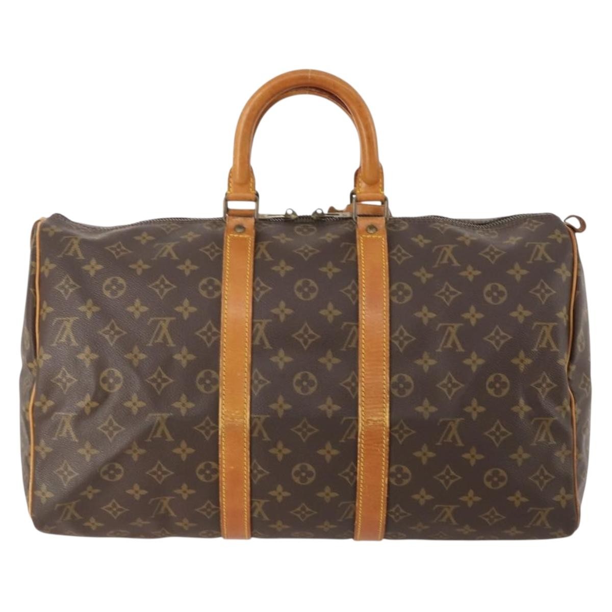 Louis Vuitton Keepall Bag Monogram Canvas Brown Canvas Handbag (Authentic Pre-Loved)