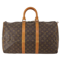 Louis Vuitton Keepall Bag Monogram Canvas Brown Canvas Handbag (Authentic Pre-Loved)
