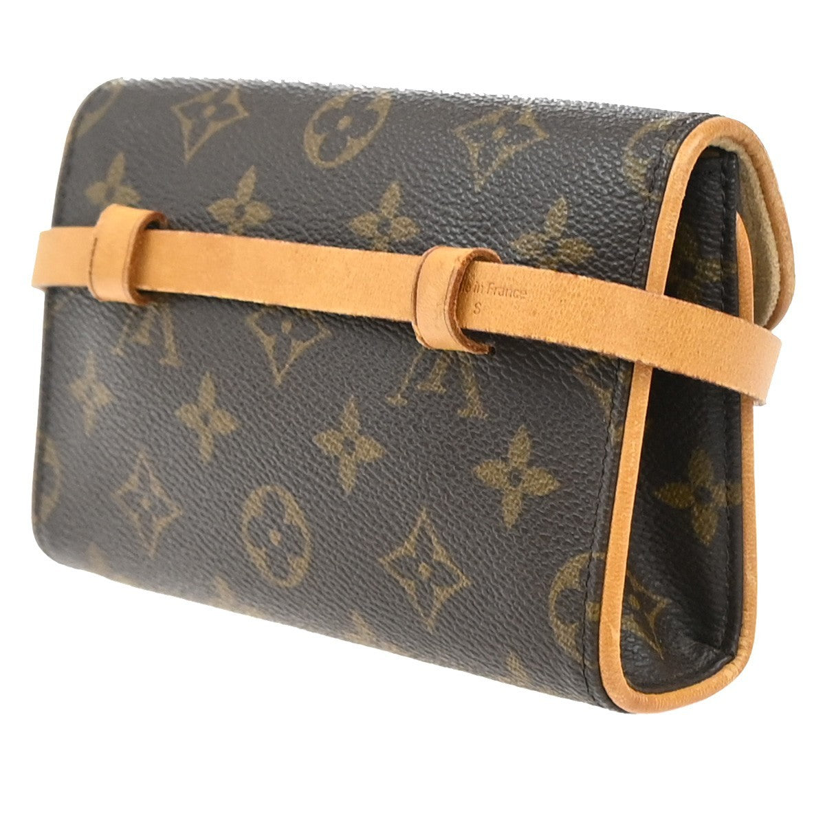 Louis Vuitton Florentine Pochette Monogram Canvas Brown Leather Bag (Authentic Pre-Loved)