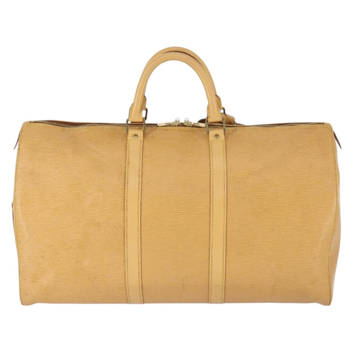 Louis Vuitton Keepall Bag Epi Leather Beige Leather Travel Bag Bag (Pre-Loved)