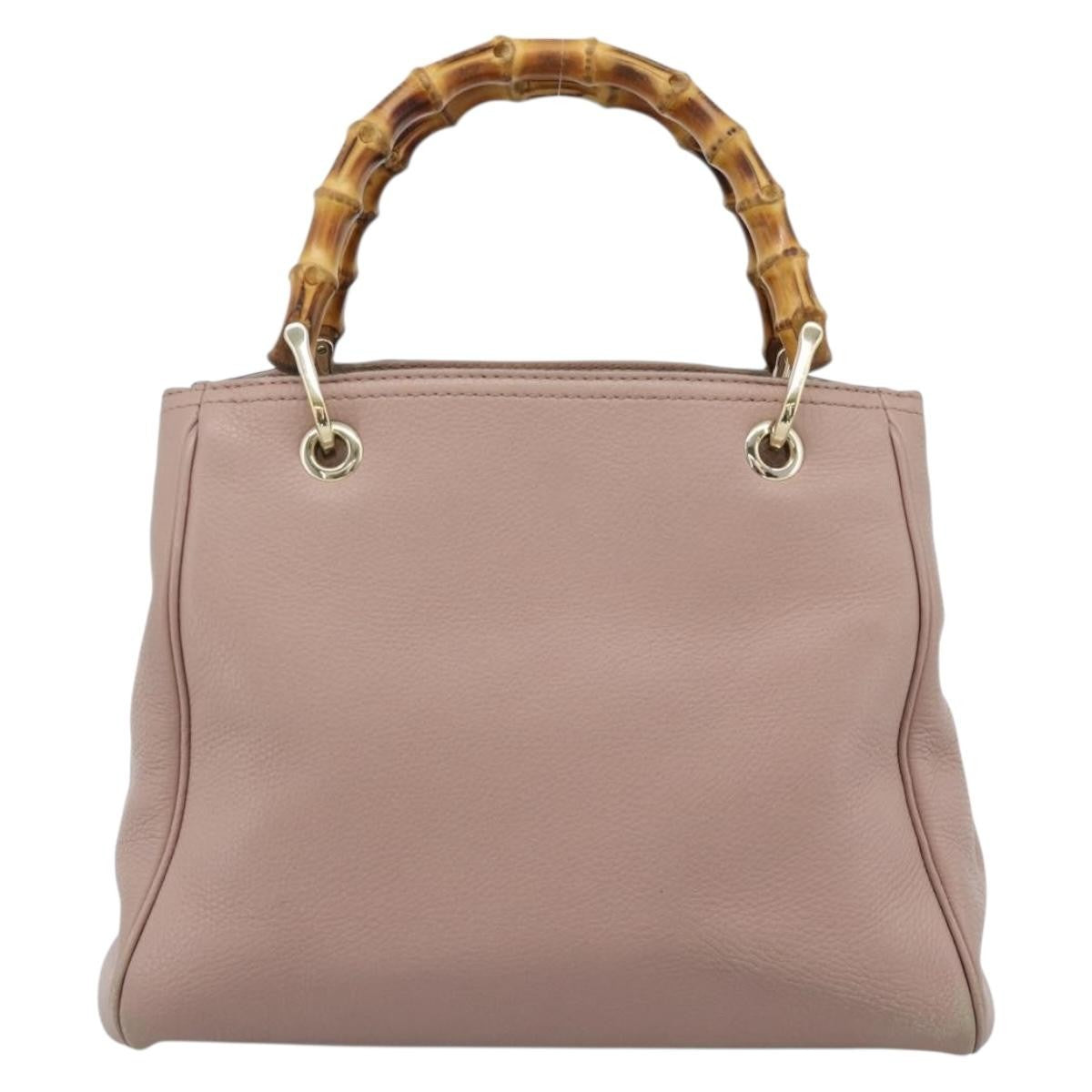Gucci Bamboo Shopper Tote Leather Pink Leather Tote Bag Bag (Pre-Loved)