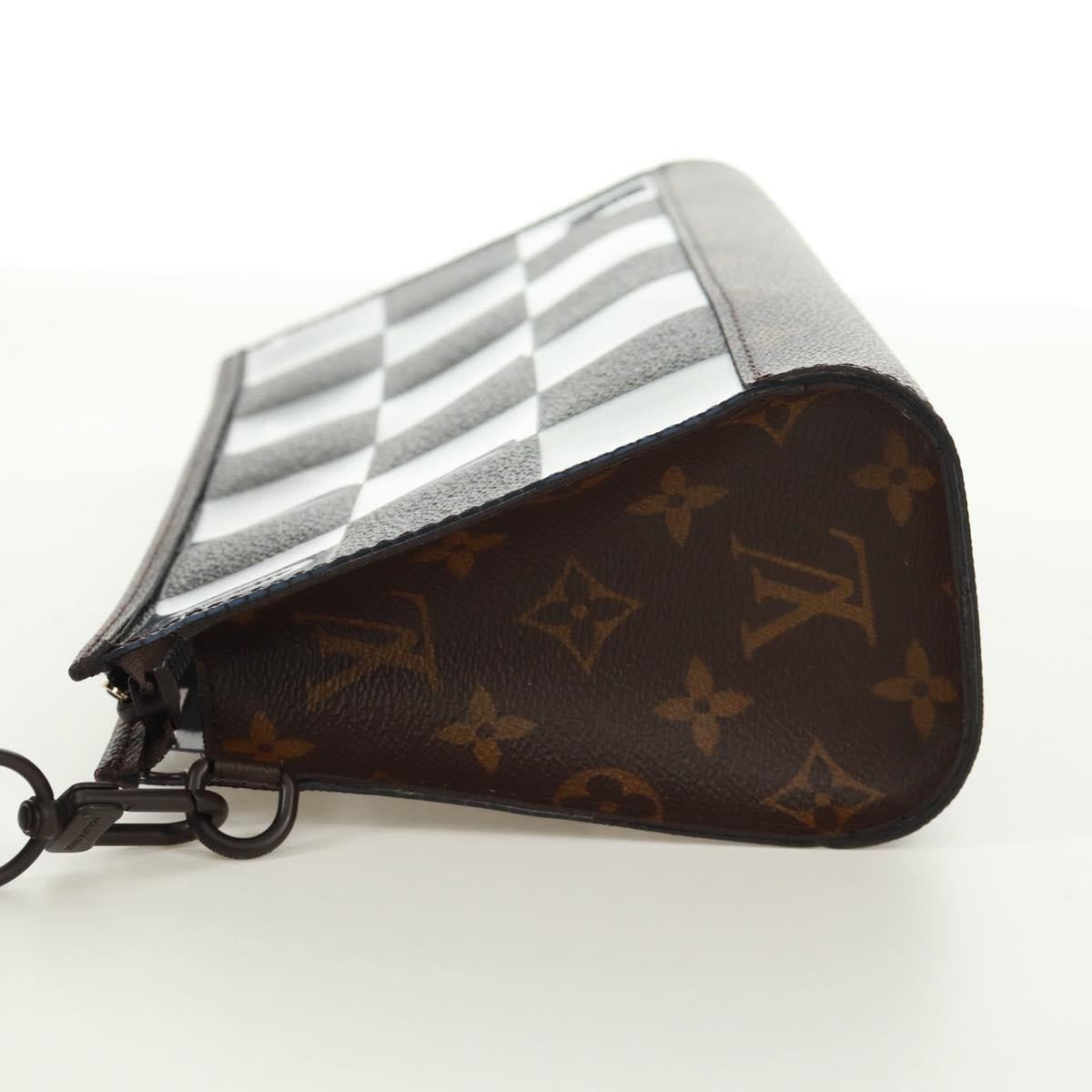 Louis Vuitton Standing Pouch Monogram Chess Coated Canvas And Pvc Brown Canvas Clutche & Pouche Bag (Authentic Pre-Loved)