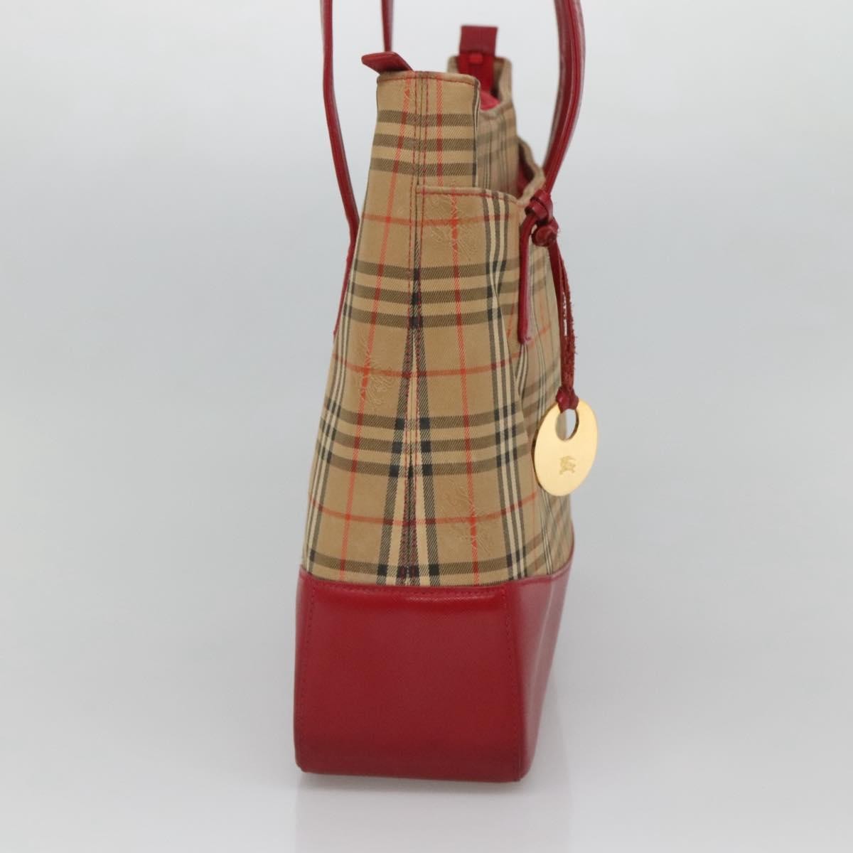 Burberry Nova Check Tote Canvas And Leather Beige Canvas Tote Bag Bag (Pre-Loved)