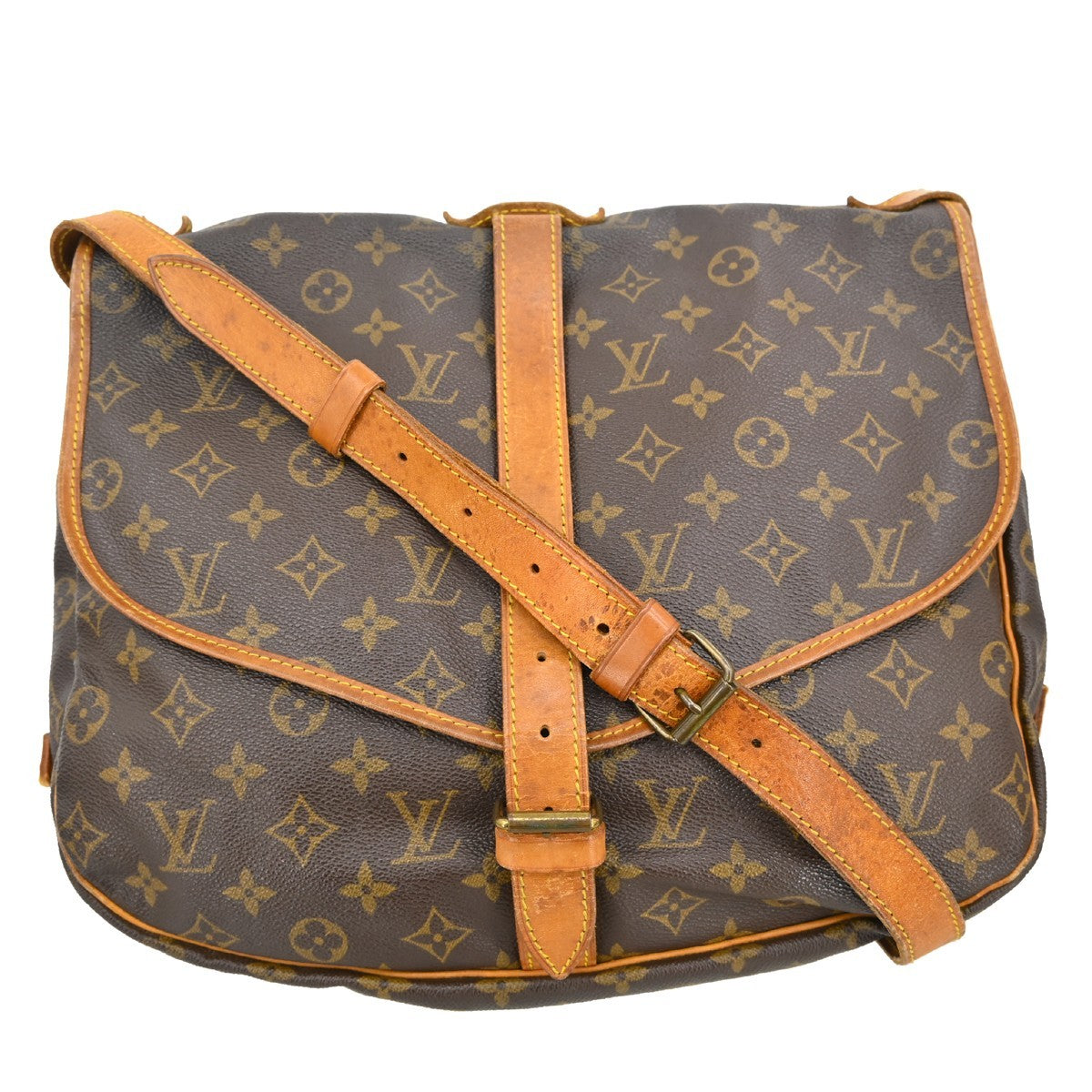 Louis Vuitton Louis Vuitton Saumur Handbag Monogram Canvas Brown Canvas Shoulder Bag Bag (Pre-Loved)