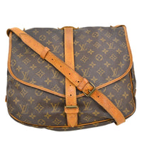 Louis Vuitton Louis Vuitton Saumur Handbag Monogram Canvas Brown Canvas Shoulder Bag Bag (Pre-Loved)