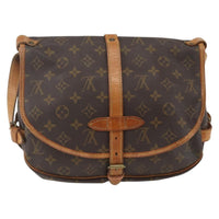 Louis Vuitton Saumur Handbag Monogram Canvas Brown Canvas Shoulder Bag Bag (Authentic Pre-Loved)