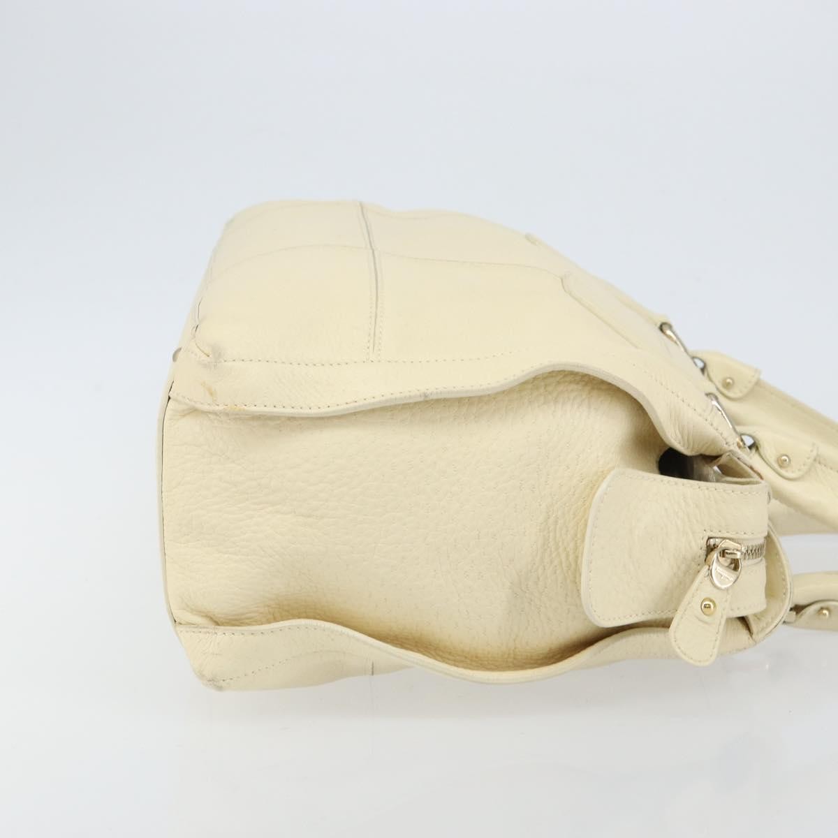 Salvatore Ferragamo Gancini Shoulder Bag Leather Beige Leather Shoulder Bag Bag (Authentic Pre-Loved)