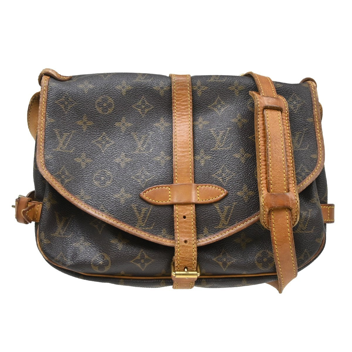 Louis Vuitton Louis Vuitton Saumur Handbag Monogram Canvas Brown Canvas Shoulder Bag Bag (Authentic Pre-Loved)